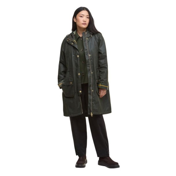 Barbour Marcy Wax Parka Lady Olive