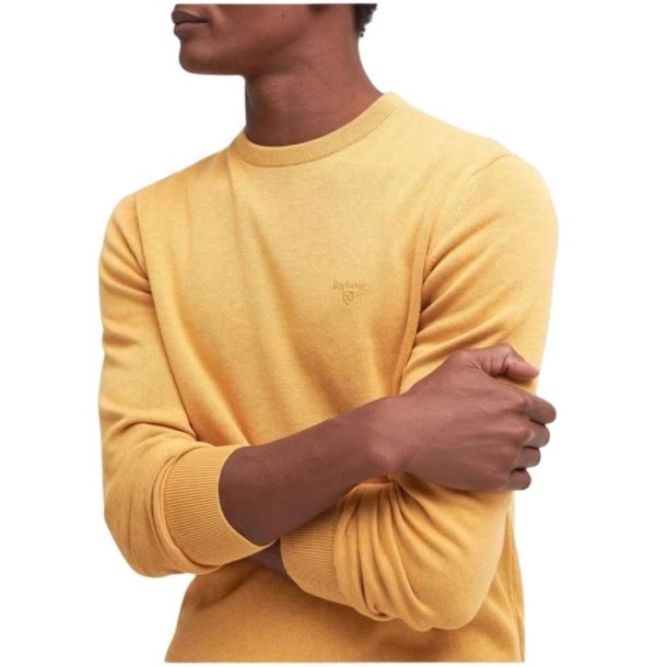 Barbour Pima Cotton Crew Neck Sweater Honey Gold