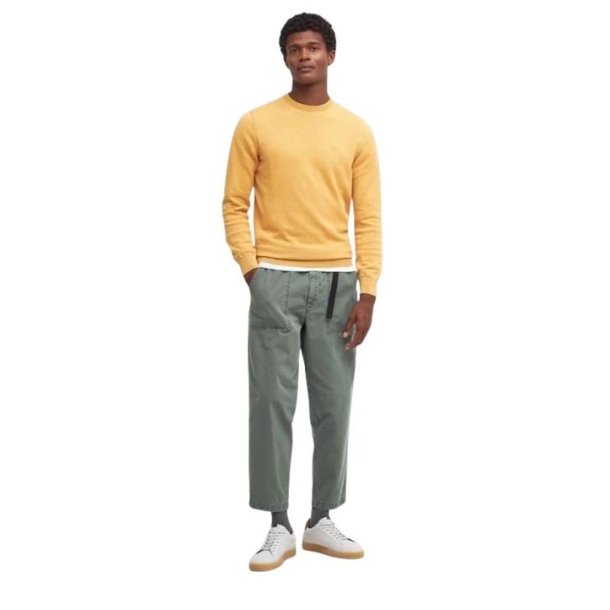 Barbour Pima Cotton Crew Neck Sweater Honey Gold