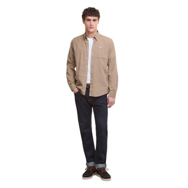 Barbour Ramsey Tailored Cord Shirt Washed Stone