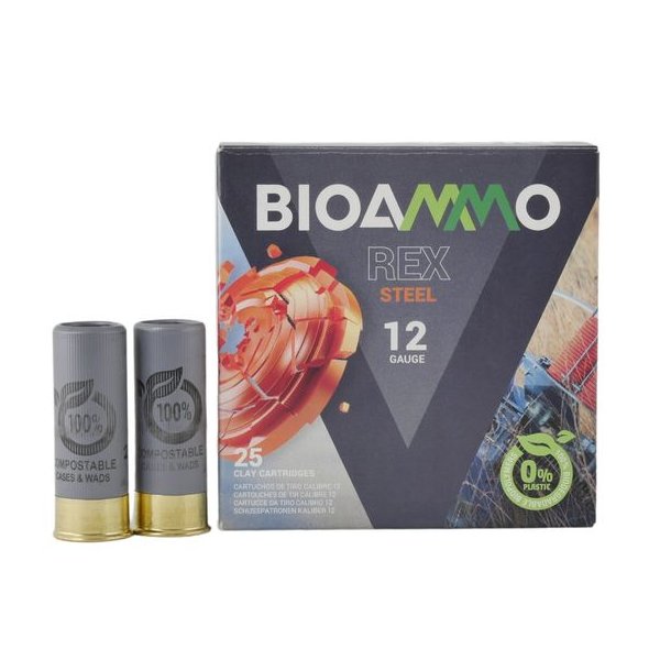 Bioammo Rex Steel 12/70 7/24gram 25stk Flugtskydningspatron
