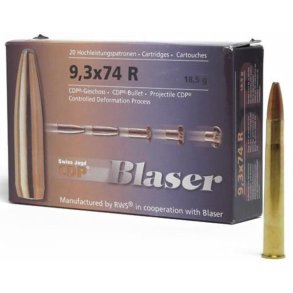 Blaser CDP 9.3x74R 18.5g/285gr 20 stk. Riffelpatron