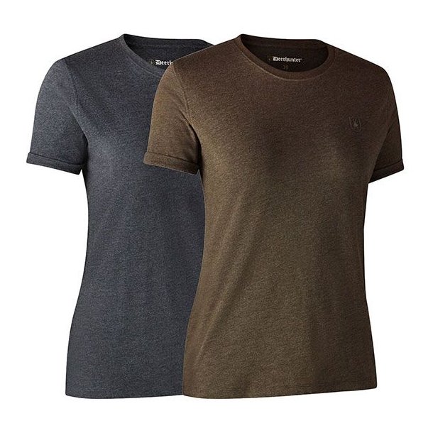 Deerhunter Lady Basic 2-pack T-shirt Brown Leaf Melange
