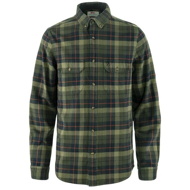 Fjllrven Singi Heavy Flannel Shirt Black-Deep Forest