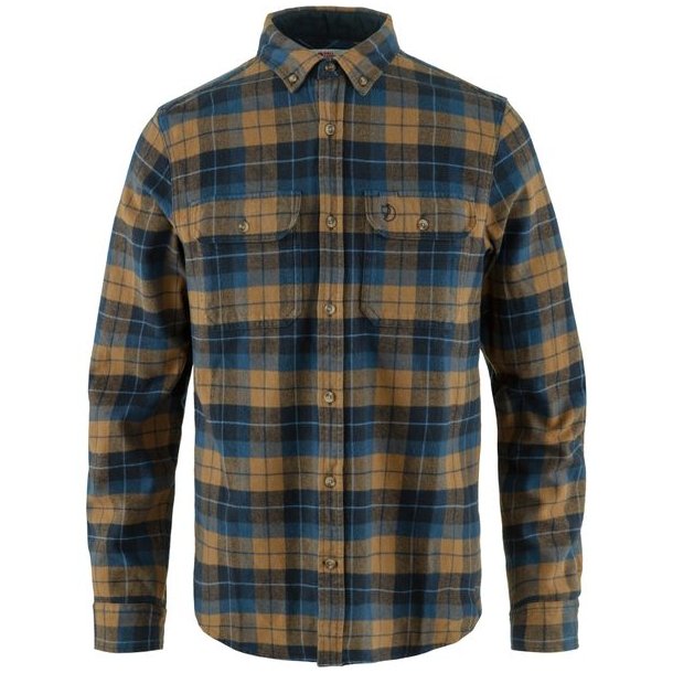 Fjllrven Singi Heavy Flannel Shirt Dark Navy-Buckwheat Brown