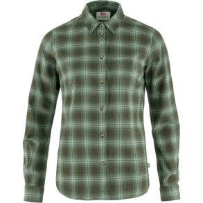 Fjllrven vik Flannel Shirt W Deep Forest-Patina Green
