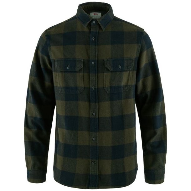 Fjllrven vik Heavy Flannel Shirt Deep Forest-Dark Navy
