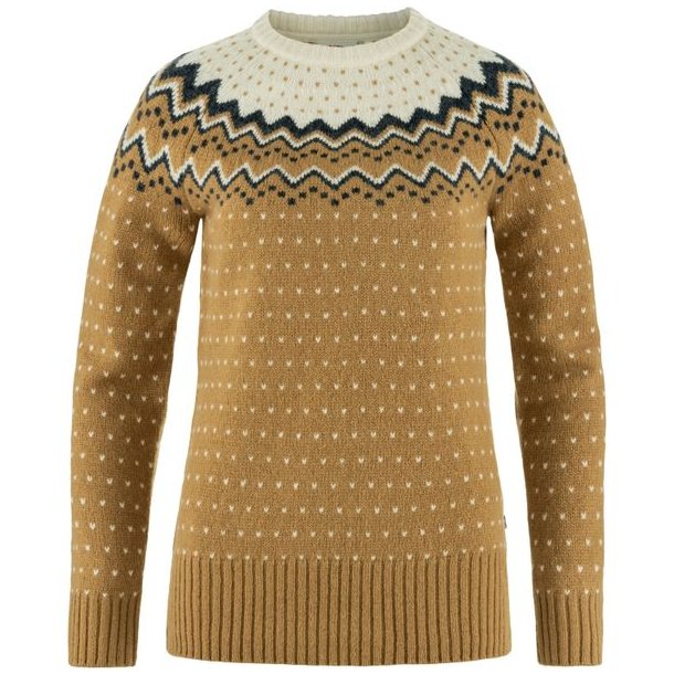 Fjllrven vik Knit Sweater W Buckwheat Brown-Chalk White