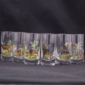 Fritzman Snapseglas Med Vildtmotiv 6 stk