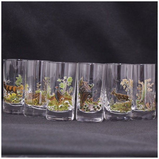 Fritzman Snapseglas Med Vildtmotiv 6 stk