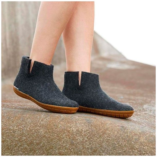 Glerups Boot Hjemmesko Med Gummisl Charcoal