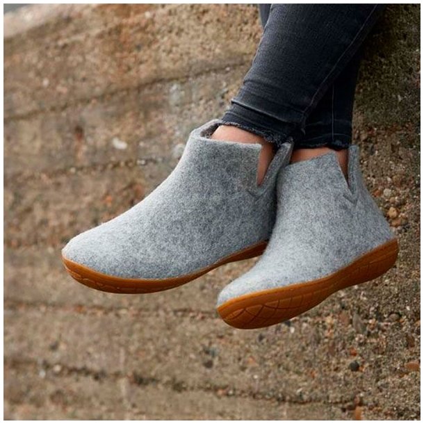 Glerups Boot Hjemmesko Med Gummisl Grey
