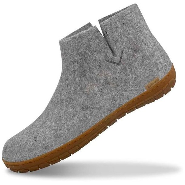 Glerups Boot Hjemmesko Med Gummisl Grey