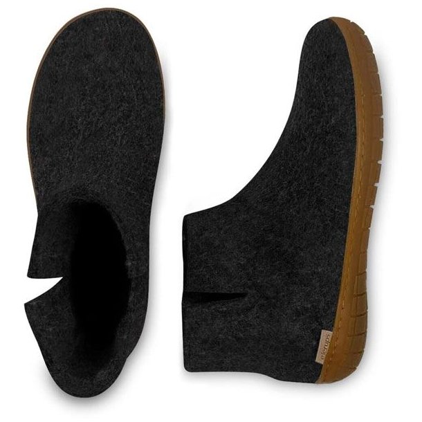 Glerups Boot Hjemmesko Med Gummisl Charcoal