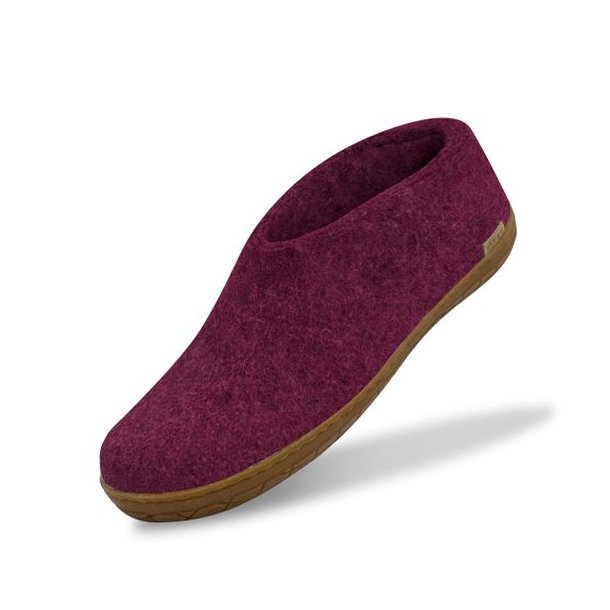 Glerups Shoe Hjemmesko Med Gummisål Cranberry