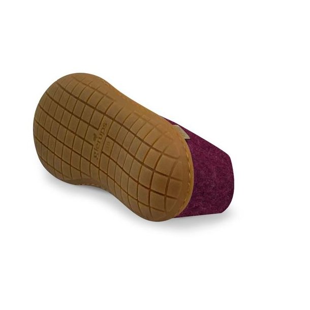 Glerups Shoe Hjemmesko Med Gummisål Cranberry