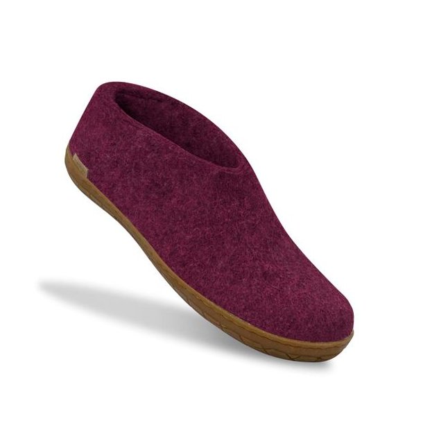 Glerups Shoe Hjemmesko Med Gummisål Cranberry