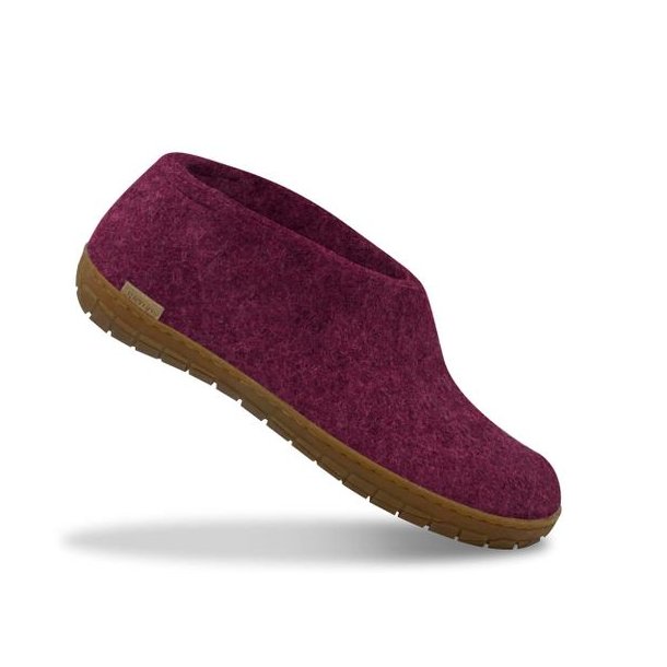 Glerups Shoe Hjemmesko Med Gummisål Cranberry