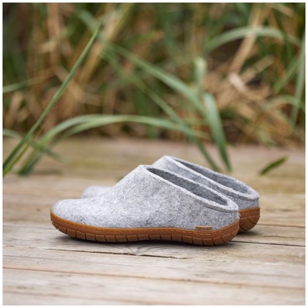 Glerups Slip-on Hjemmesko Med Gummisl Grey