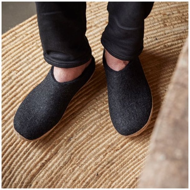Glerups Slip-on Hjemmesko Med Ldersl Charcoal