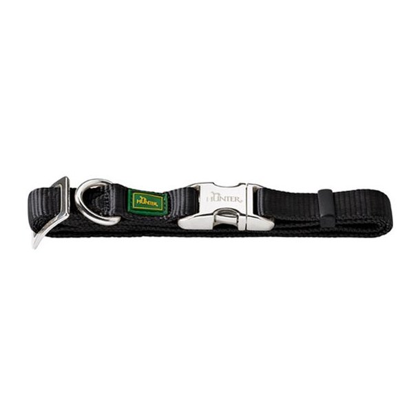 Hunter Halsbnd Nylon m/Snaplock Sort
