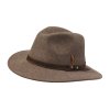 Laksen Country Fedora Fine Felt Hat Brown Melange