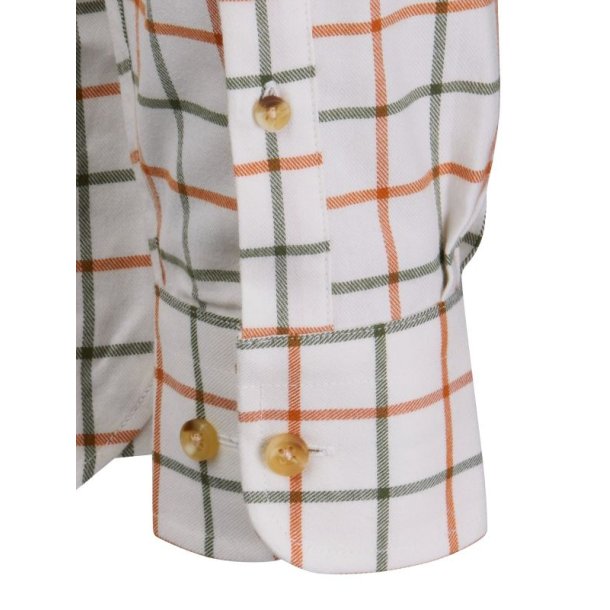 Laksen Fabian Brushed Cotton Shirt Green / Orange