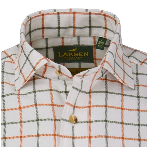 Laksen Fabian Brushed Cotton Shirt Green / Orange
