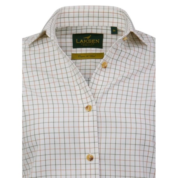 Laksen Iris Cotton Wool Shirt Camel / Green