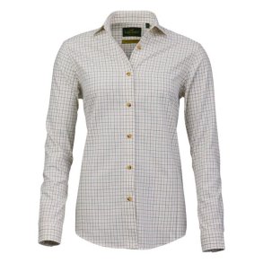Laksen Iris Cotton Wool Shirt Camel / Green