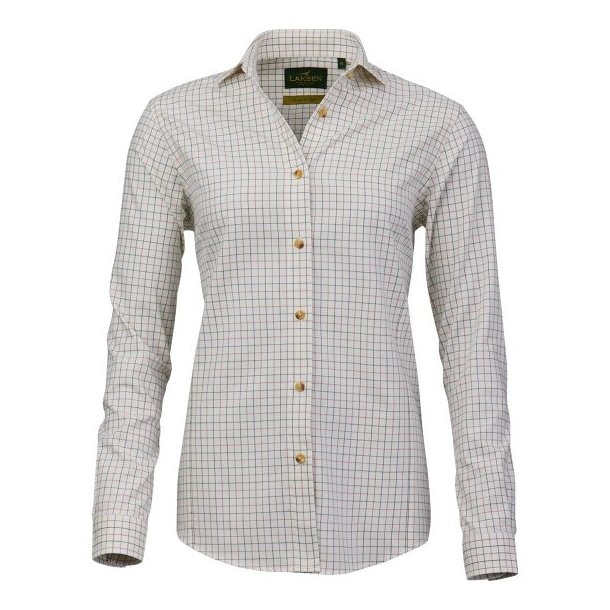 Laksen Iris Cotton Wool Shirt Camel / Green