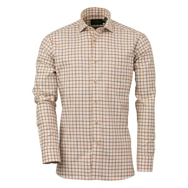 Laksen Jim Organic Cotton Shirt Mustard Forestgreen