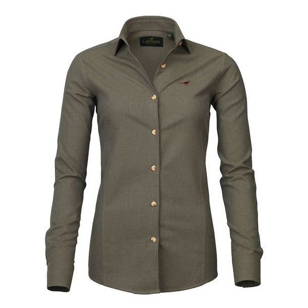 Laksen Olivia Shirt Brushed Cotton Olive