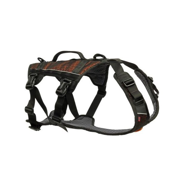 Non-Stop Dogwear Rock Harness Long Hundesele Sort/Orange