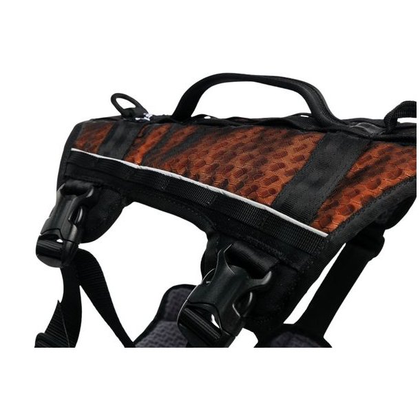 Non-Stop Dogwear Rock Harness Long Hundesele Sort/Orange