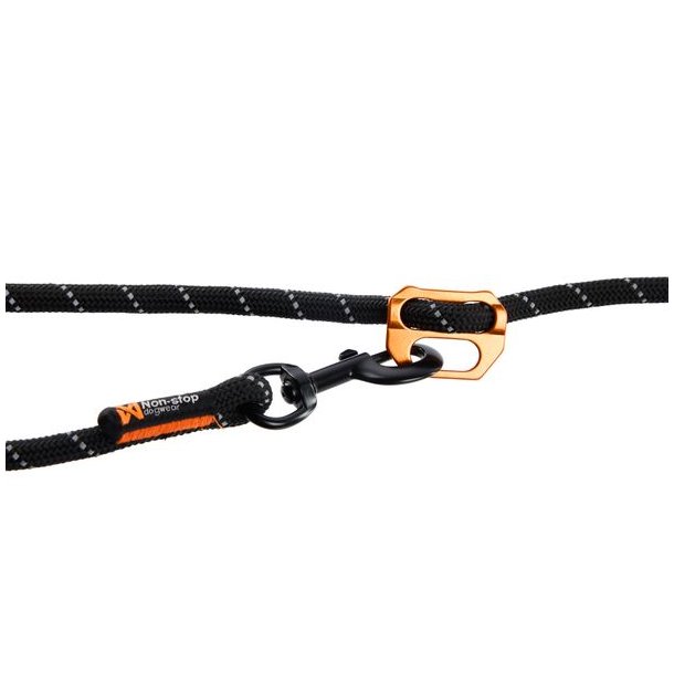 Non-Stop Dogwear Rock Leash  2.3m Black  Hundesnor Adjustable