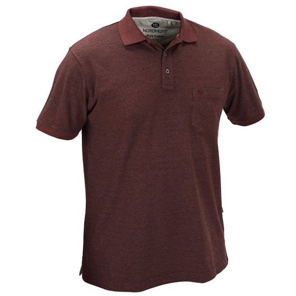 Nordhunt Beta Polo Shirt Barolo Wine Melange