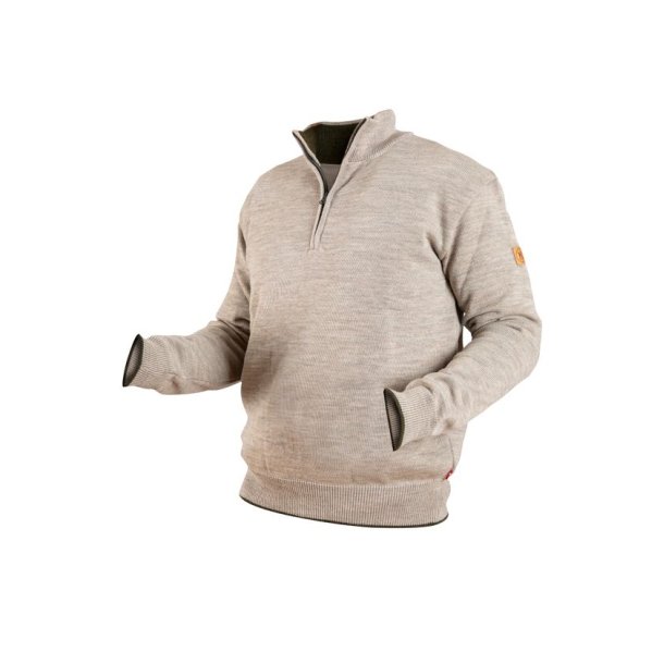 Nordhunt Runar Half Zip Strik Savanne Melange