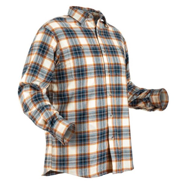 Nordhunt Wyoming Flannel Skjorte Offwhite / Blue