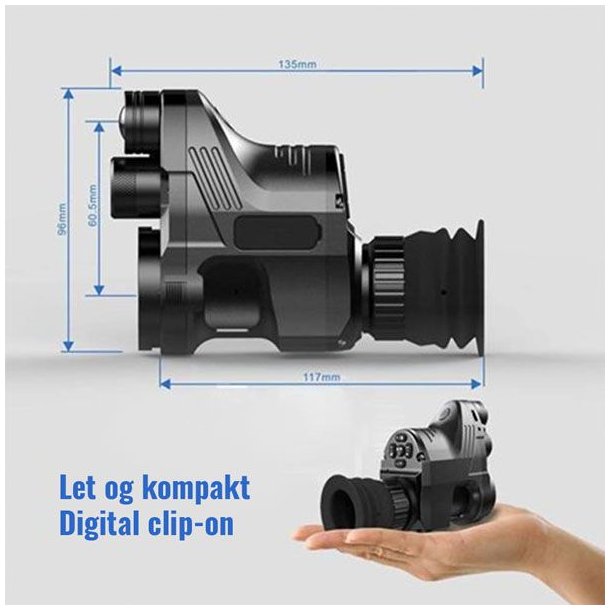 Pard NV007A Clip-On m/45mm Adapter Natkikkert Med Wifi, IR, 4xZoom mm.