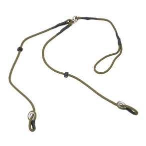 Retrieverline Dobbeltkobbel M�rkegr�n 120 cm Med Swivel og Kovse