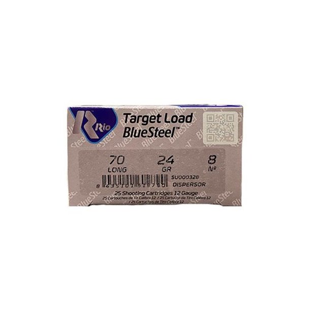 Rio Blue Steel Spreder 12/70 Str 8/24gram 25 stk Flugtskydningspatron