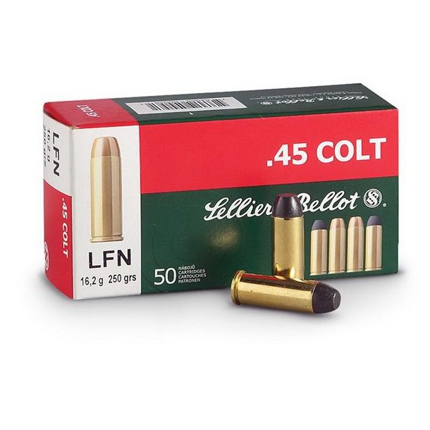 Sellier & B .45 LongColt 16.2g/250gr LFN 50stk Patroner 31179