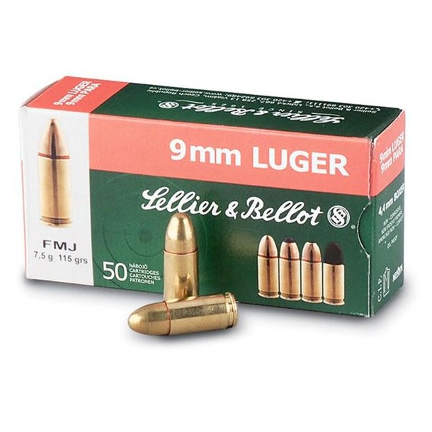 Sellier & Bellot 9mm FMJ 8g/124gr 50 stk./ske (31049)