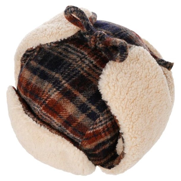 Stetson Checked Bomber Aviator Hat Green/Dark Orange