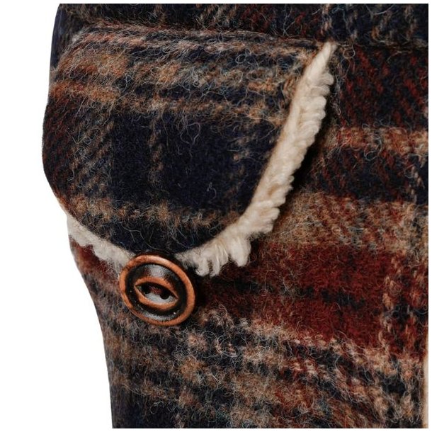 Stetson Checked Bomber Aviator Hat Green/Dark Orange