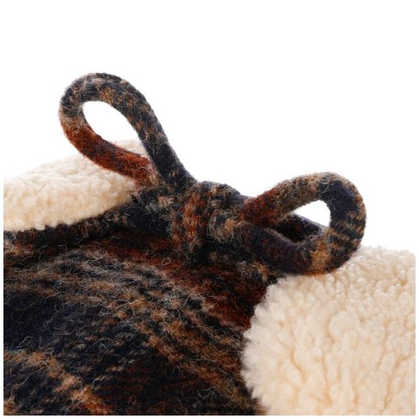 Stetson Checked Bomber Aviator Hat Green/Dark Orange