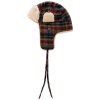 Stetson Checked Bomber Aviator Hat Green/Dark Orange