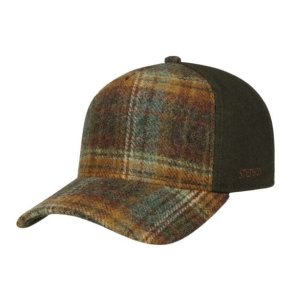 Stetson Wool Check Trucker Cap Olive
