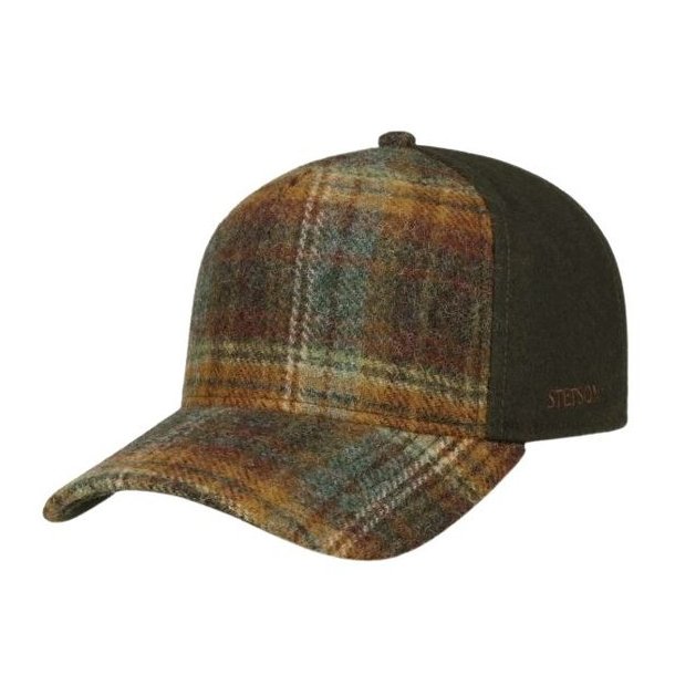 Stetson Wool Check Trucker Cap Olive